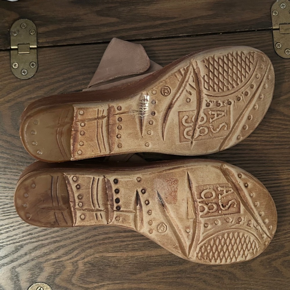 A.S. 98 Womens Leather Wedge Sandals Slip On Shoes Niels Size 42 (10.5-11) - Picture 8 of 10